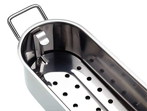 Kitchen Craft KitchenCraft Fish Kettle, Stainless Steel Induction, Polished, Large, 61.5 x 18.5 x 10.5cm, Silver