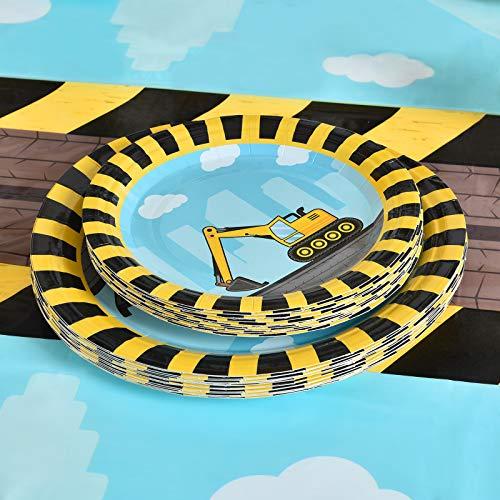WERNNSAI WERNNSAI Construction Party Supplies - Disposable Dump Truck Themed Tableware Set for Boys Kids Birthday Dinner Dessert Plates and Napkins Serves 16 Guests 48PCS