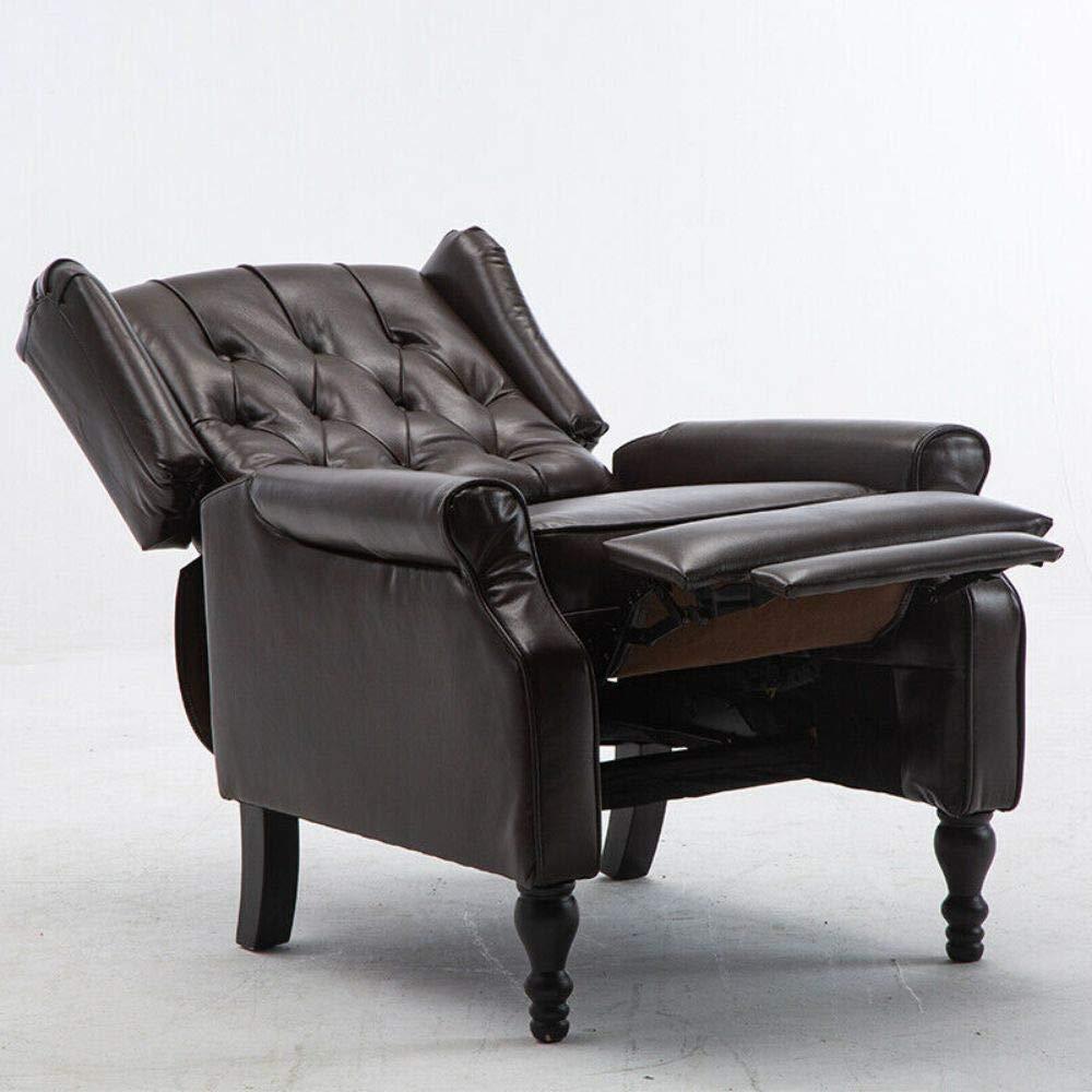 Commercial Breathing Leather Recliner Chair Push Back Padded Seat Roll Arm Sofa Reclining