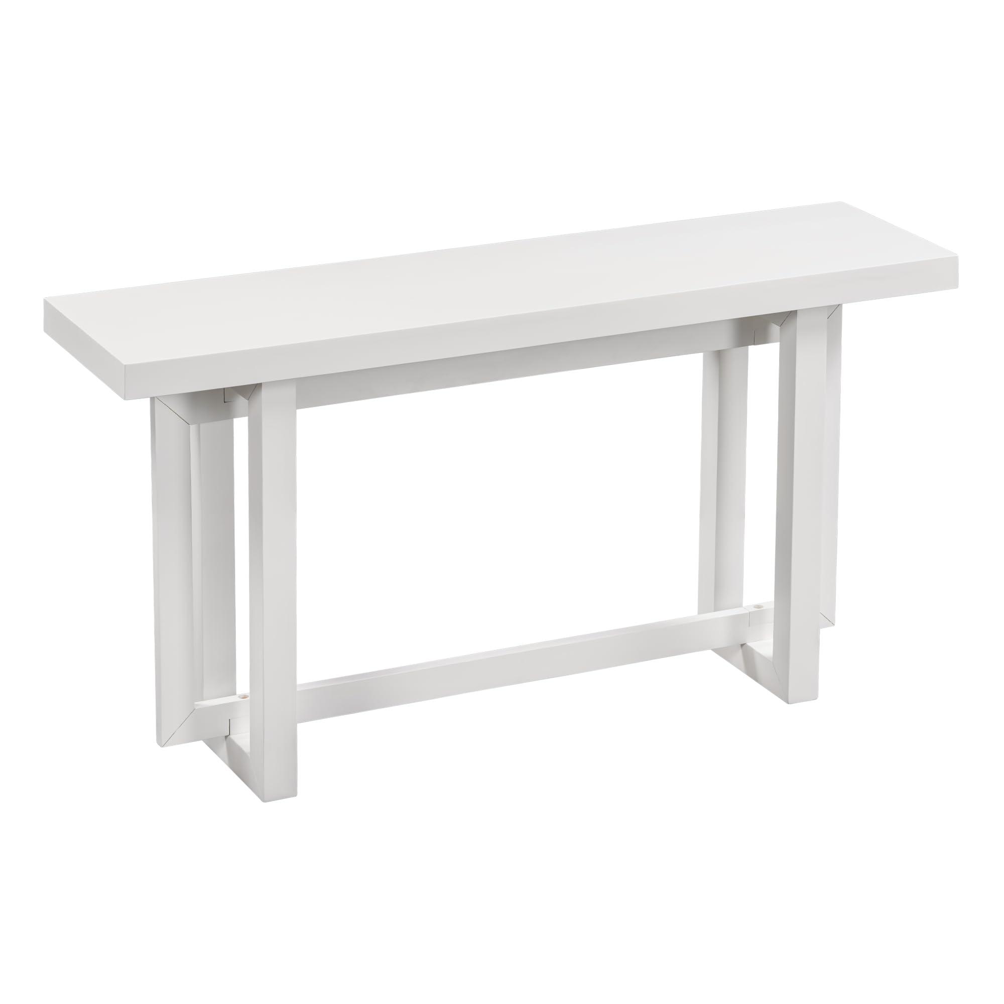 RuiSiSi Modern Solid Wood Console Table Extra Long Entryway Table Sofa Table for Entryway Hallway Living Room, White