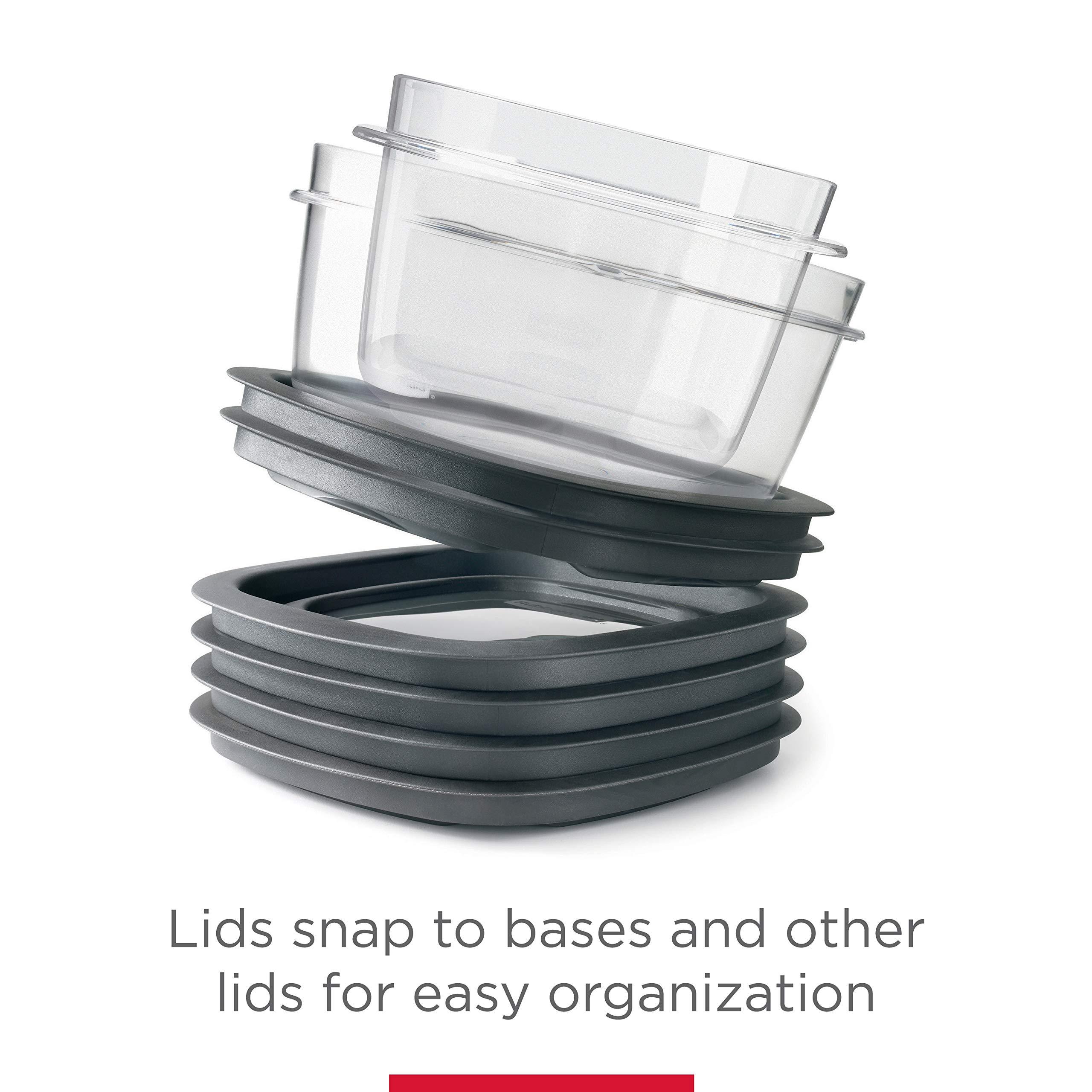 Rubbermaid Rubbermaid 28-Piece Clear/Grey Food Storage Containers, Premium Snap Bases, and Various Size Lids, Perfect for Meal Prep, Leftovers, and Dishwasher Safe
