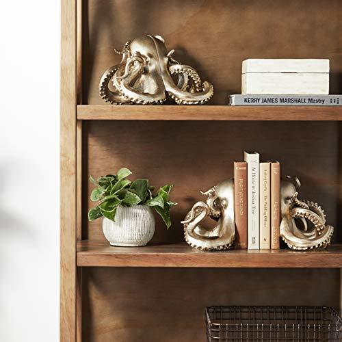 Creative Co-Op Creative Co-Op Octopus Shaped Silver Resin Bookends (Set of 2 Pieces)