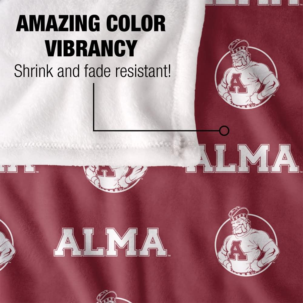 LOGOVISION Alma College Blanket, 60\"x80\" Logo Pattern Silky Touch Super Soft Throw Blanket
