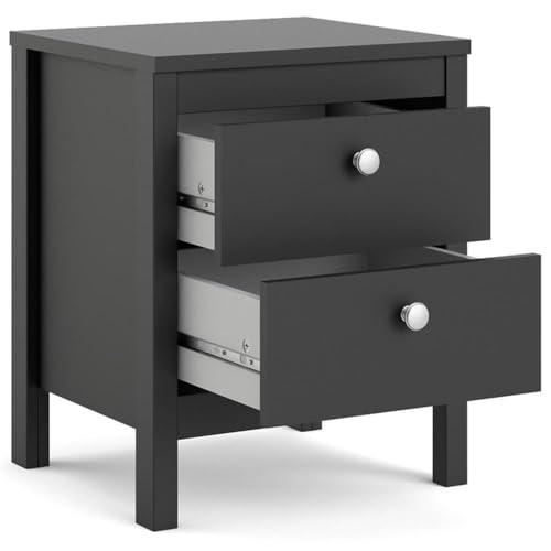 Tvilum Tvilum, Black Matte Madrid 2 Drawer Nightstand