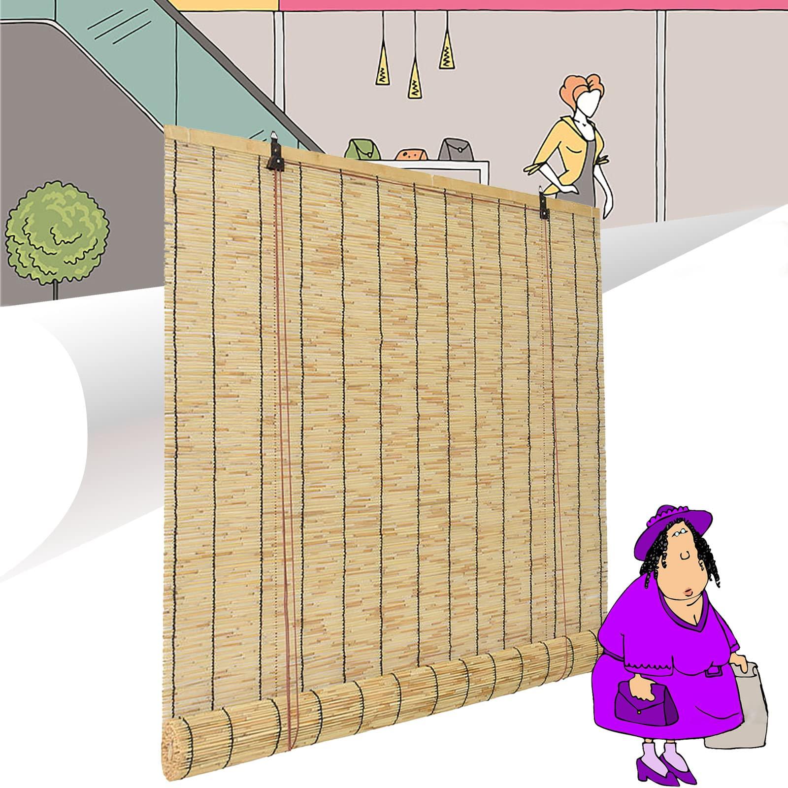 WEZINK Bamboo Shades for Windows Outdoor Bamboo Shades Bamboo Blind Bamboo Roll Up Shades Bamboo Blinds Outdoor Blinds Bamboo Blinds for Windows Roman Roller Blind for Sunroom 2859inWH Black