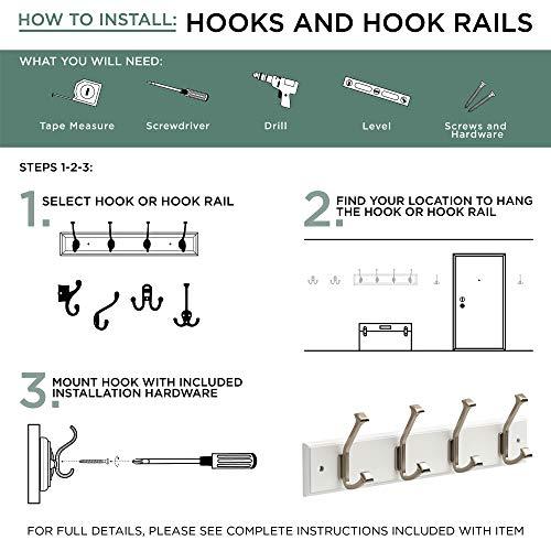 Liberty LIBERTY MAILHLD-WSN-R Classic Mail Holder with 3 Hooks, 10"