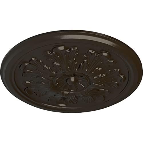 Ekena Millwork Ekena Millwork CM12LESHF Legacy Acanthus Ceiling Medallion, 12 3/4\"OD x 7/8\"P (Fits Canopies up to 3 1/2\"), Hand-Painted Stone Hearth