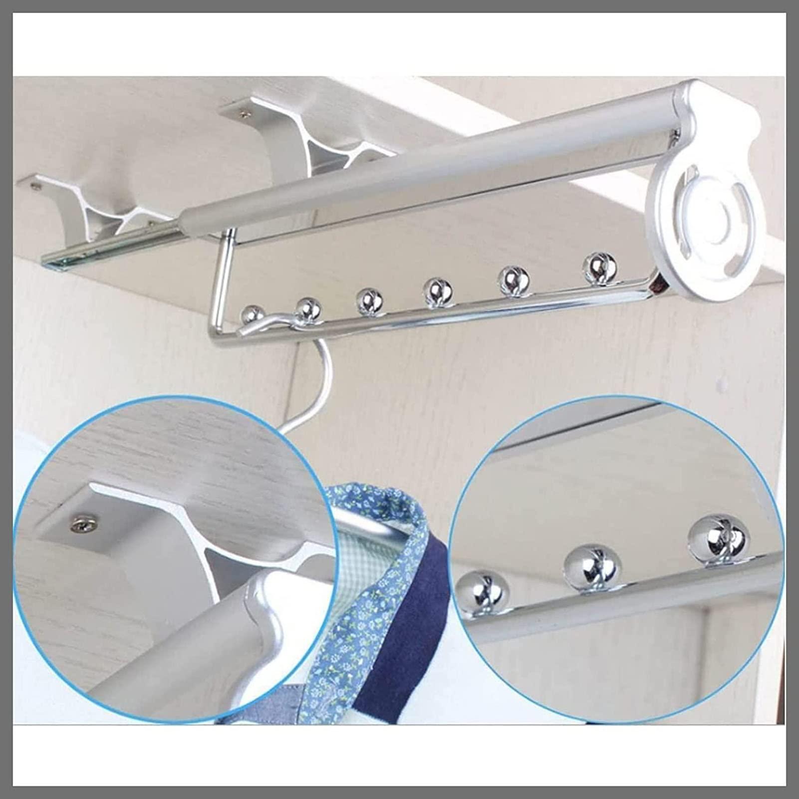 HONGKEFIT Clothes Hanger Closet Pull Out Valet Rod, Pull-Out Closet Valet Rod with Mounting Screws, Top Mount Save Wardrobe Space Cabinet Organizer5sizes (Color : 30cm)