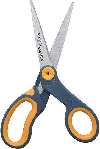 Westcott Westcott 8" Titanium-Bonded Non-Stick Scissors For Office & Home, Gray/Yellow, 3 Pack (15454)