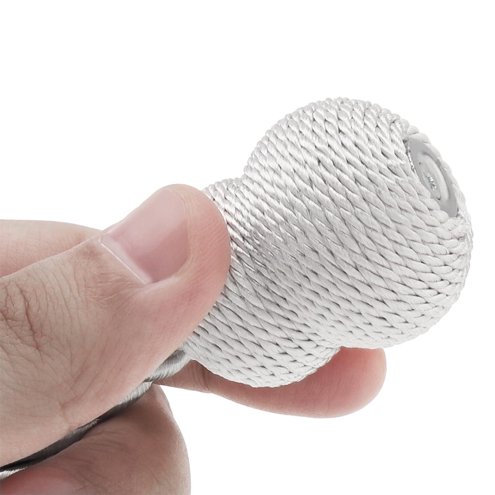 HOJLKLD HOJLKLD Magnetic Curtain Tiebacks 4 Pack Decorative Curtain Tie Backs Rope No Drill Magnetic Curtain Holders for Window Draperies (4, White)