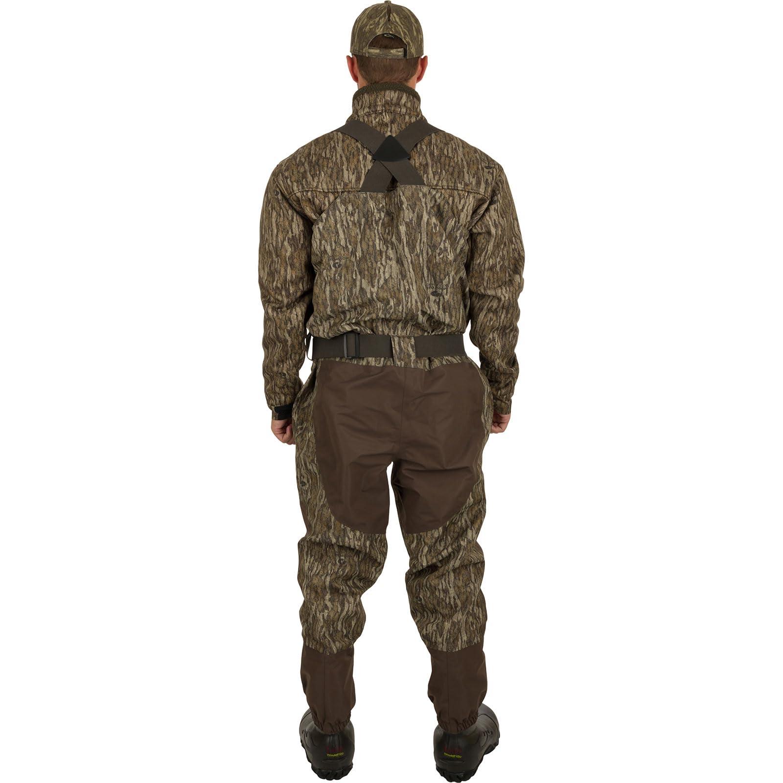 Drake Waterfowl Drake Waterfowl Men's Insulated Guardian Elite Vanguard Breathable Hunting & Fishing Durable Waterproof Windproof Warm Waders, Mossy Oak Bottomland, Upper - XL/Boot - 12