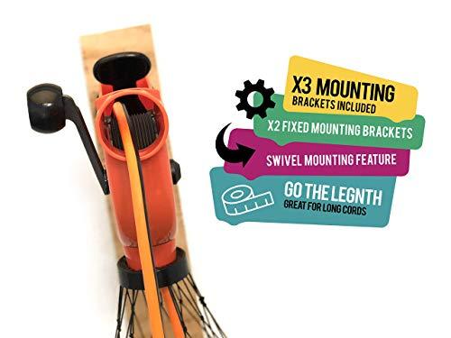 Chromex Chromex Wall Mounted Extension Cord Winder Organizer with 2 Fixed and 1 Swivel Wall Mount Brackets, Portable from Wall to Wall