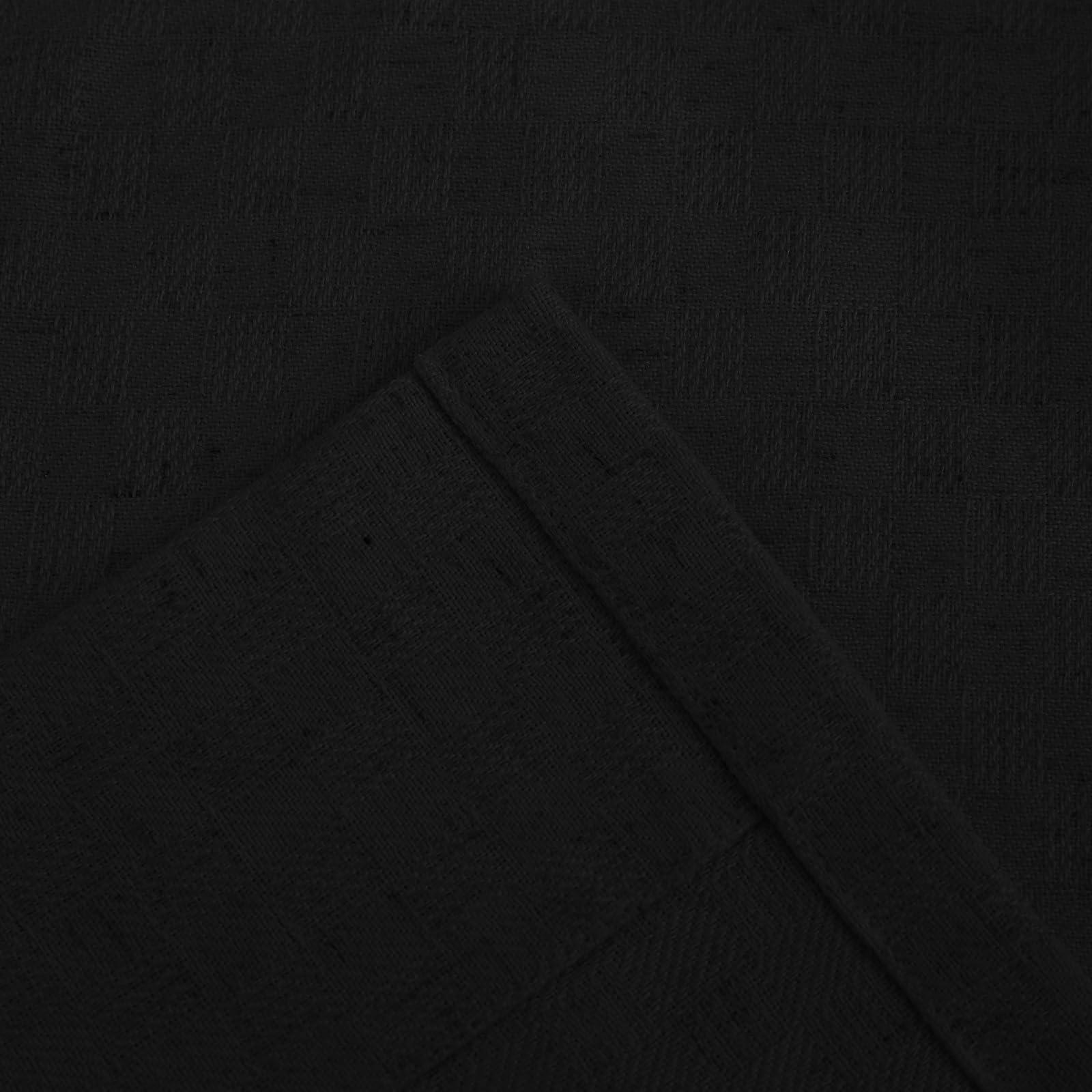 DotheDrape DotheDrape Pinch Pleat Linen Curtain 70 Width 96 Inch Long for Living Room, Sliding Door, 1 Panel, Black