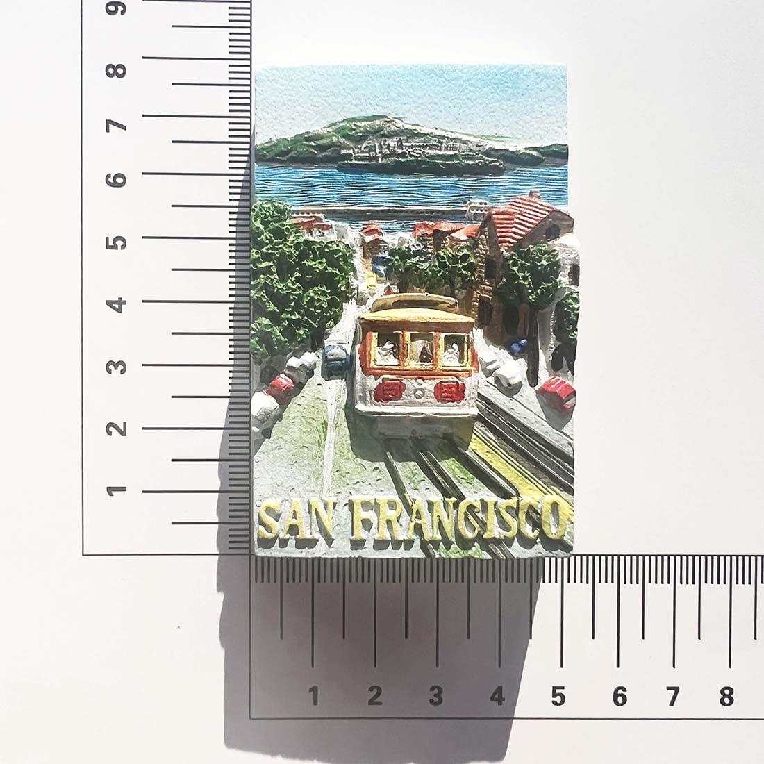 Wedarego USA 3D San Francisco Fridge Magnet Souvenir Gift,Resin Handmade San Francisco Refrigerator Magnet Home & Kitchen Decoration Collection