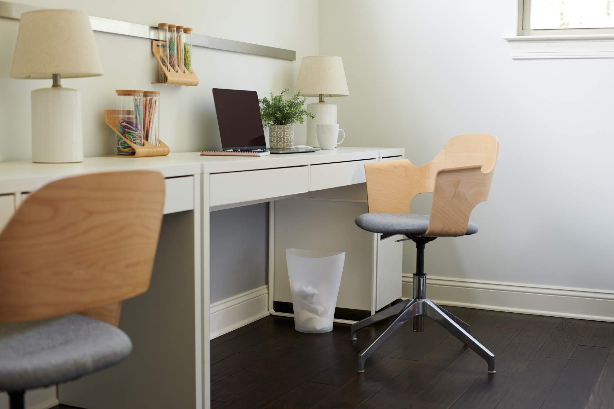 Rubbermaid Rubbermaid Spa Works Compact Contemporary Style 9 Quart Indoor Open Vanity Home Trash Container, White