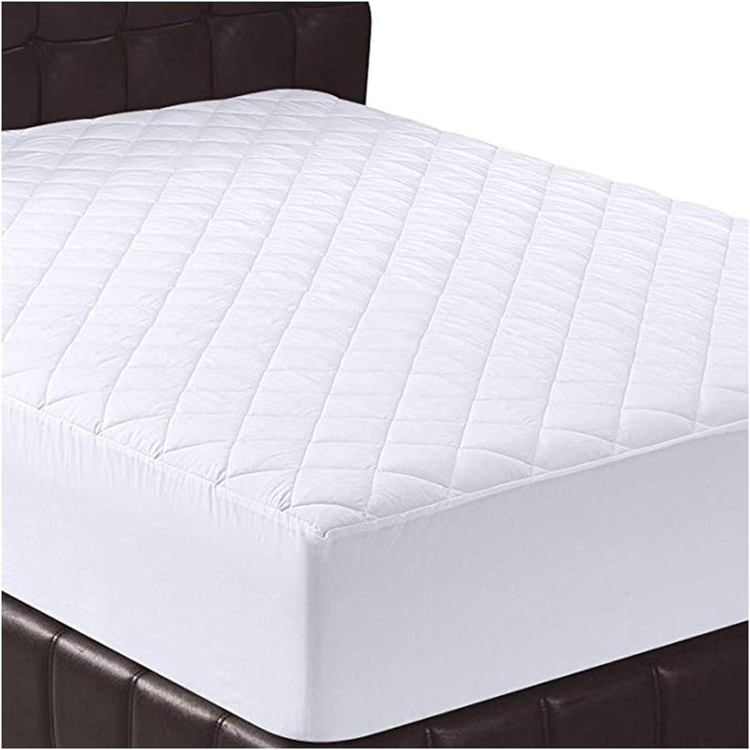 Tophacker White Waterproof Mattress Protector Wet Protecting Sheet Double Bed Size Extra Deep Fitted Sheet Non Noisy Comfy Sleep Mattress Cover Topper
