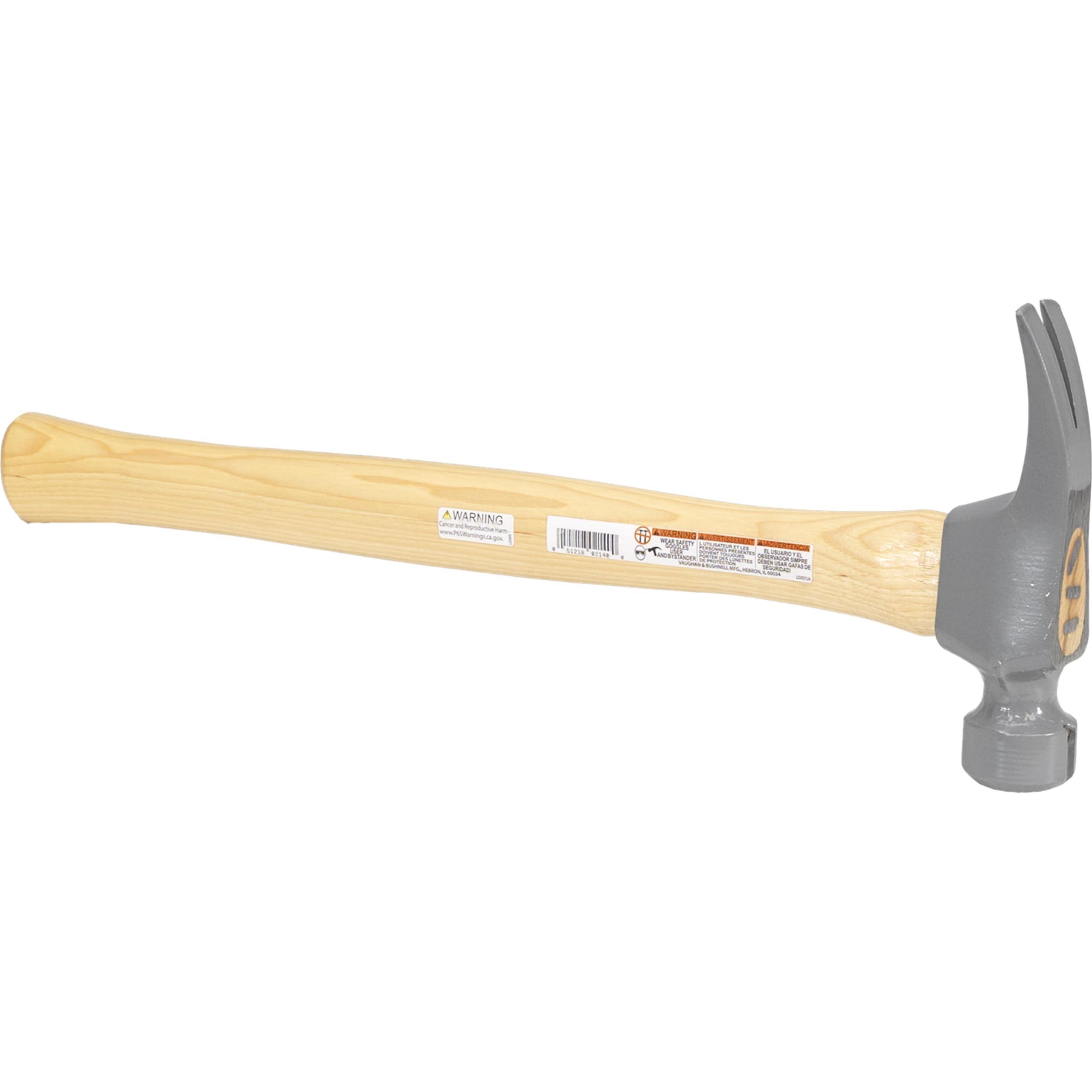 Vaughan & Bushnell Dalluge Tools 02170 21-oz Framer Hammer with Nailoc - Milled Face with 18\" Straight Wood Handle (DAWG21)