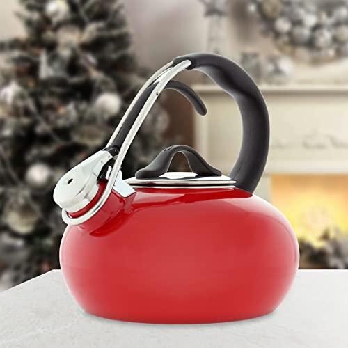 Chantal Chantal Classic Loop Enamel on Steel Whistling Tea Kettle, 1.8 quart (Red)