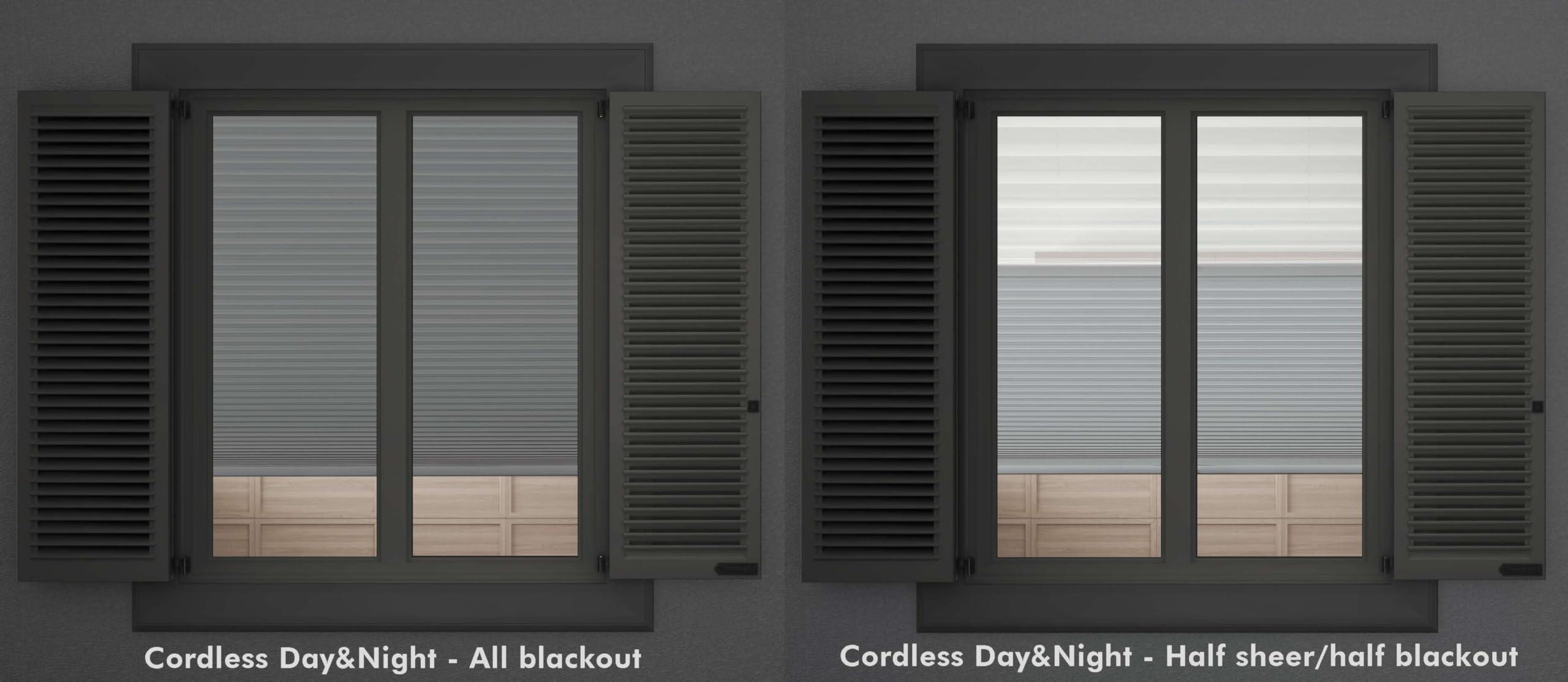 Linen AVENUE Linen Avenue Cordless Cellular Day/Night Shade 55 3/4 W x 48 H, White (Arrives 1/4" Narrower)