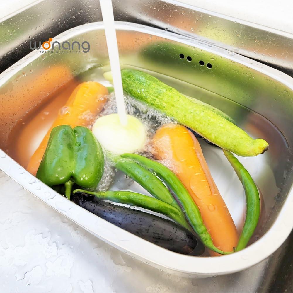 WANANG WANANG Stainless Steel Washing-up Bowl Multi-purpose Dish Tub for Sink/Wash Basins/Dishpan for Sink (Original Type)