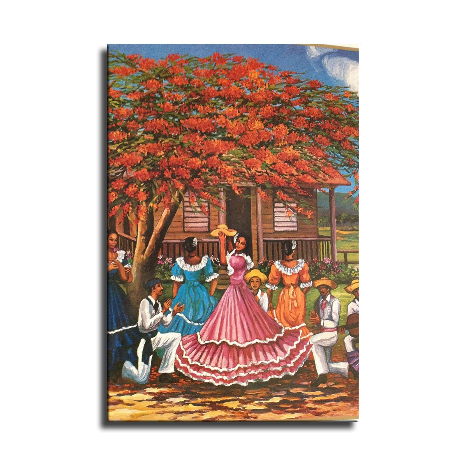 chmgap chmgap Puerto Rico Art The Carnival Mexican Folk Poster Canvas Picture Printing Art Decoration Living Room Bedroom Home Background Wall Decoration (1218inch Unframed)