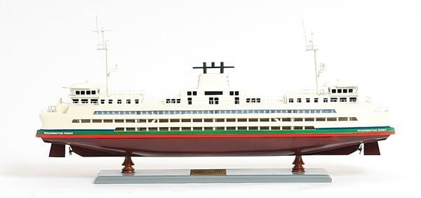 HomeRoots HomeRoots 11\" Brown and White Washington Ferry Boat Hand Painted Decorative Boat