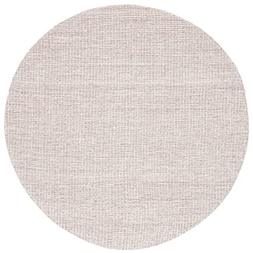 Safavieh SAFAVIEH Abstract Collection 6' Round Ivory/Grey ABT468G Handmade Wool Area Rug