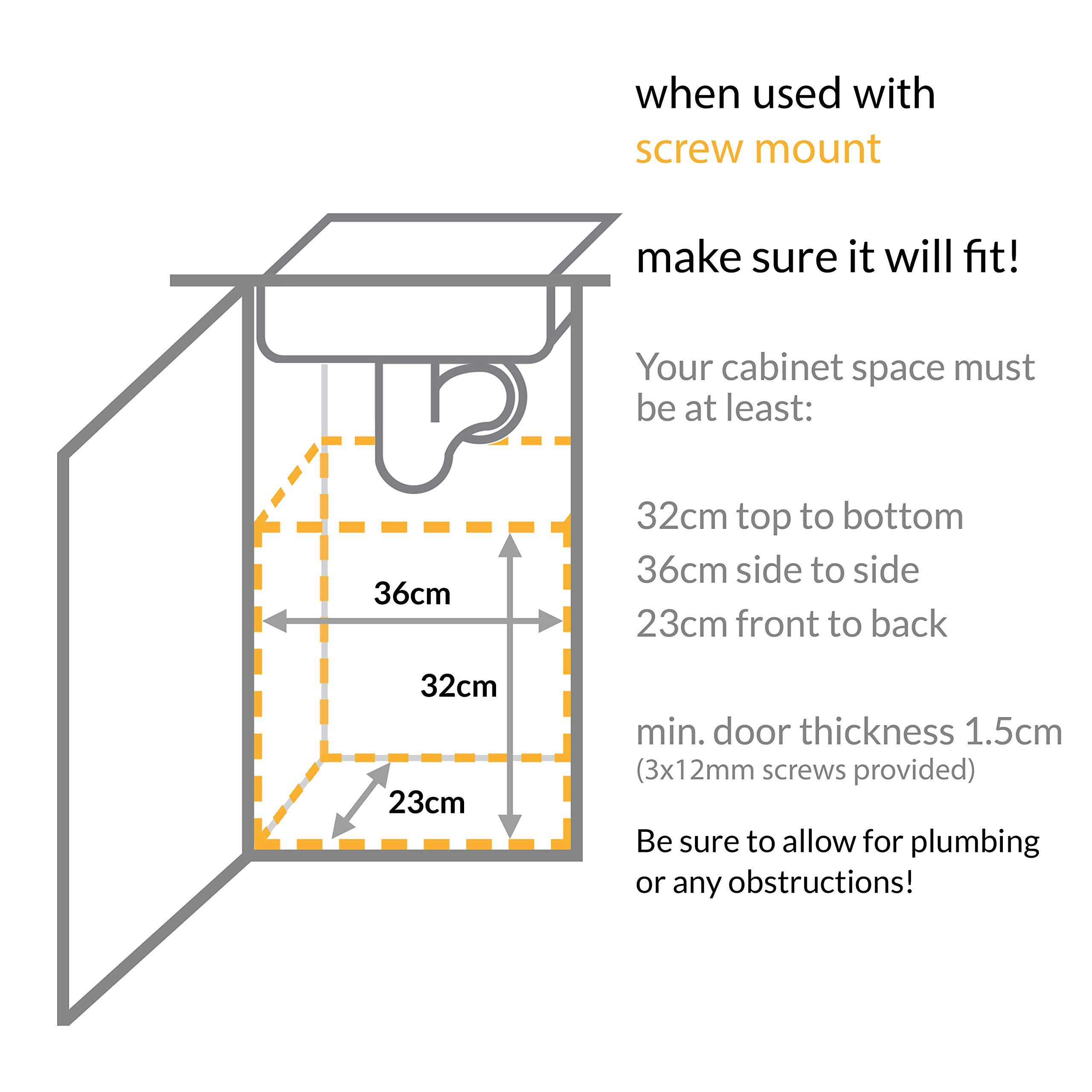 simplehuman simplehuman 10 Liter / 2.6 Gallon In-Cabinet Trash Can Heavy-Duty Steel Frame, Black