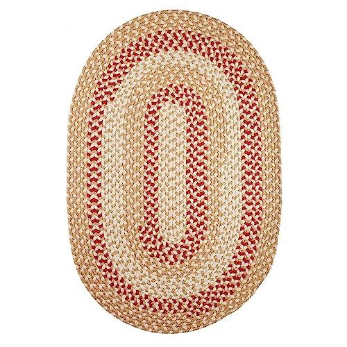 Rhody Rug Rhody Rug Mission Hill Indoor/Outdoor Braided Area Rug High Traffic Sage Green 2' x 3' Oval Reversible 2' x 3' Accent, Outdoor, Indoor Entryway Oval