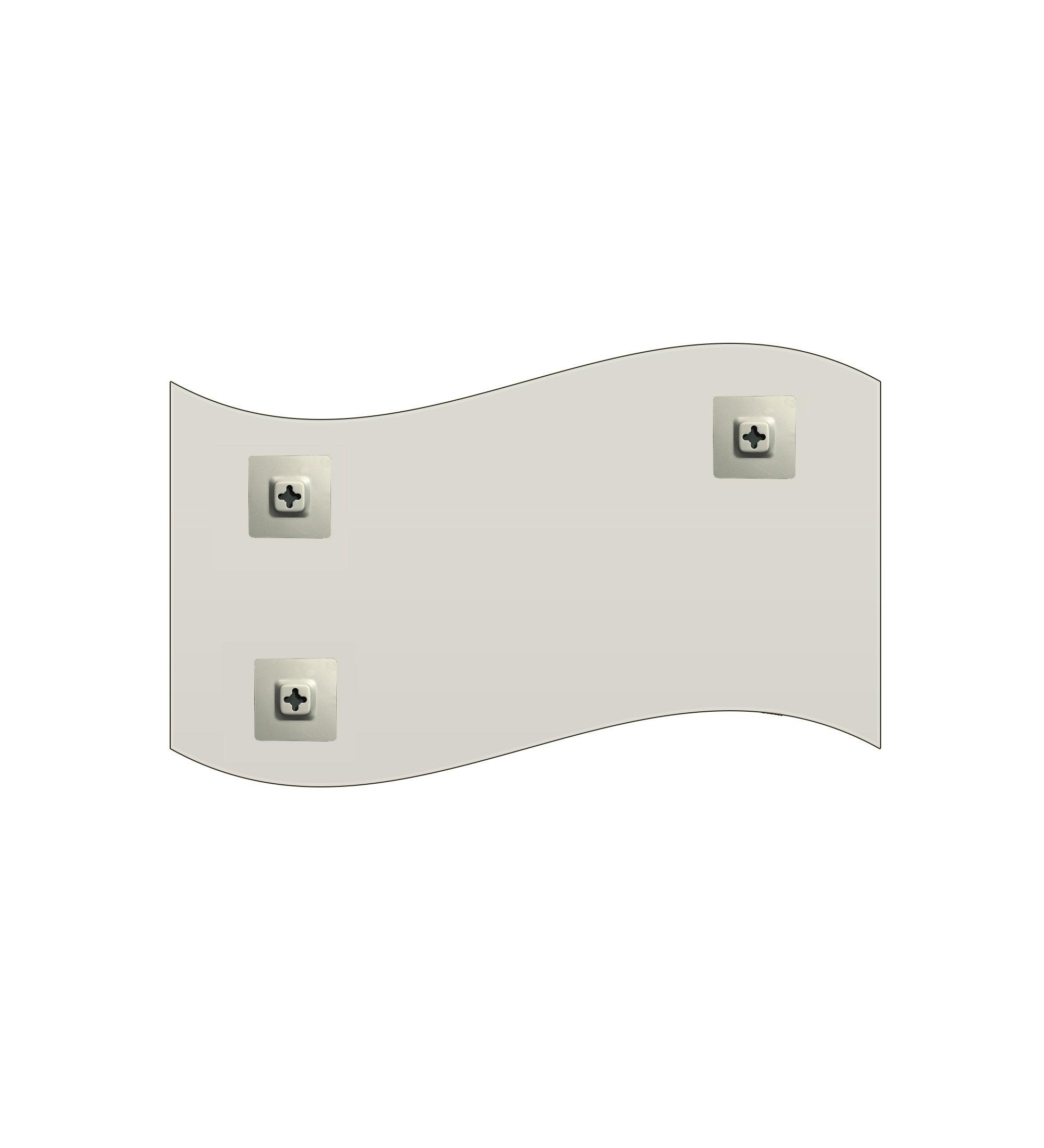 Fab Glass and Mirror Fab Glass and Mirror M-Wavy-HKS Wavy Beveled Polish Frameless Wall Mirror with Hooks, 24\" x 36\"