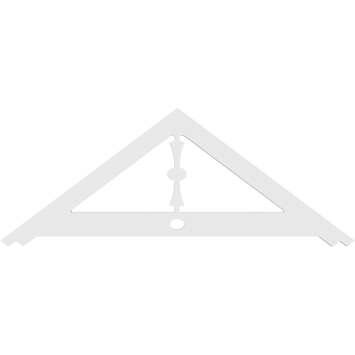 Ekena Millwork Ekena Millwork GPP060X023X100ART Artisan Architectural Grade PVC Gable Pediments, 60\"W x 22 1/2\"H x 1\"P (9/12) Pitch