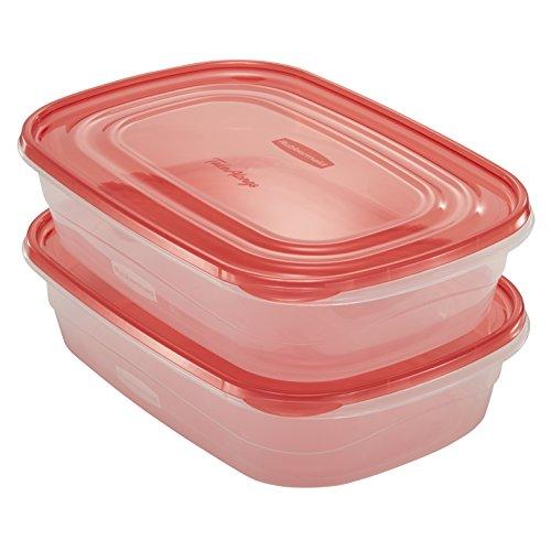 Rubbermaid Rubbermaid TakeAlongs Large Rectangular Food Storage Containers, 1 Gallon, Tint Chili, 2 Count