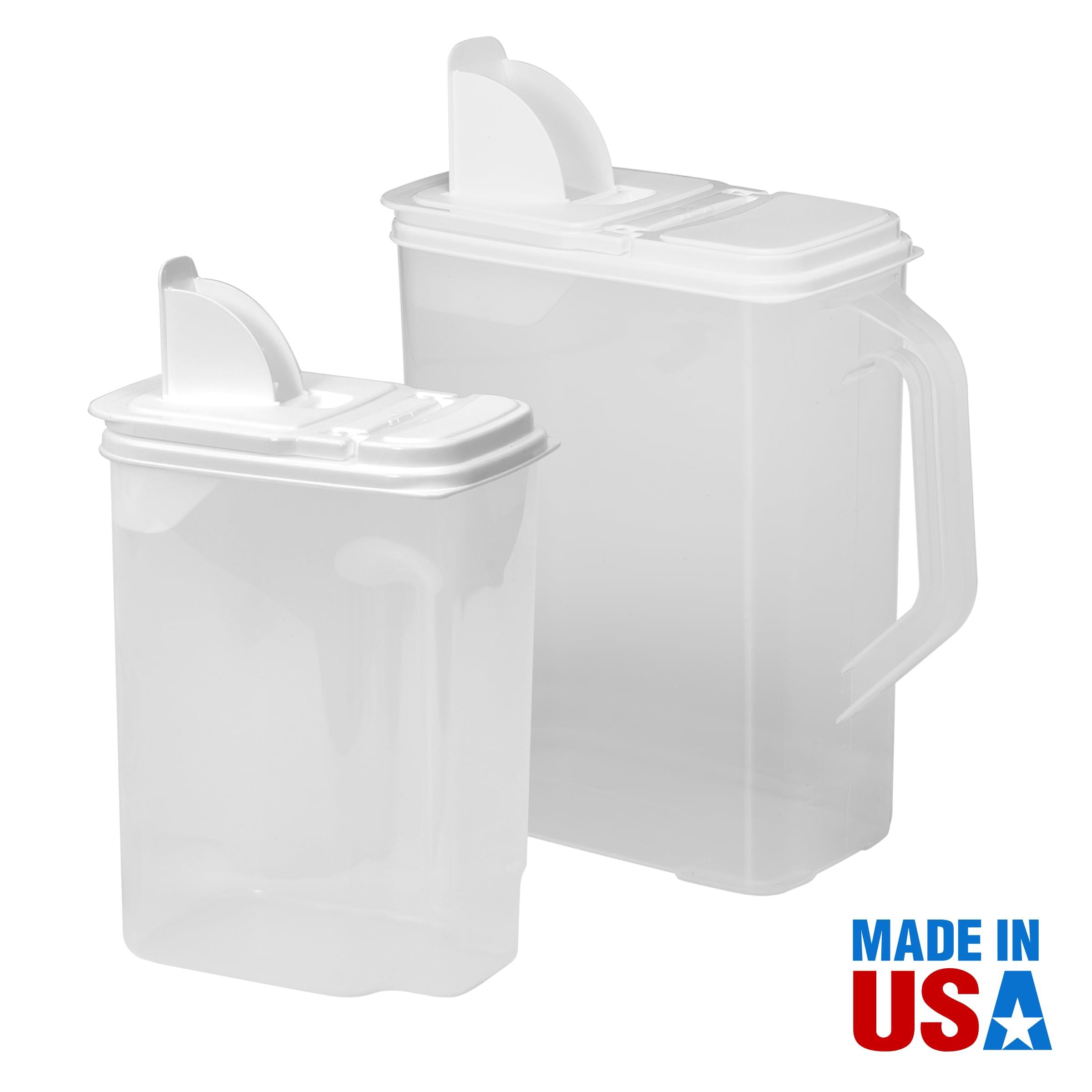 Buddeez Buddeez Pet Food Storage Containers - 2 Count Bird Seed Dispenser with Pour Tight Lids and Easy Pour Spouts, 8 Qt and 3.5 Qt, Bird Seed Storage for Small and Large Feed, BPA Free