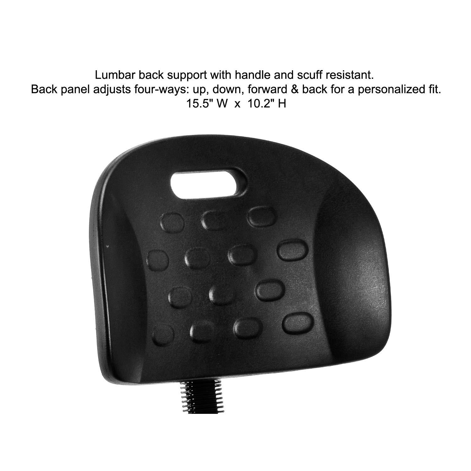 Perch Chairs & Stools Perch Clean Room Ergonomic Industrial Chair with Handle, Footring and Stationary Caps, Workbench Height