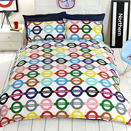 Rapport London Underground Tube Map Double/US Full Duvet Cover and Pillowcase Set