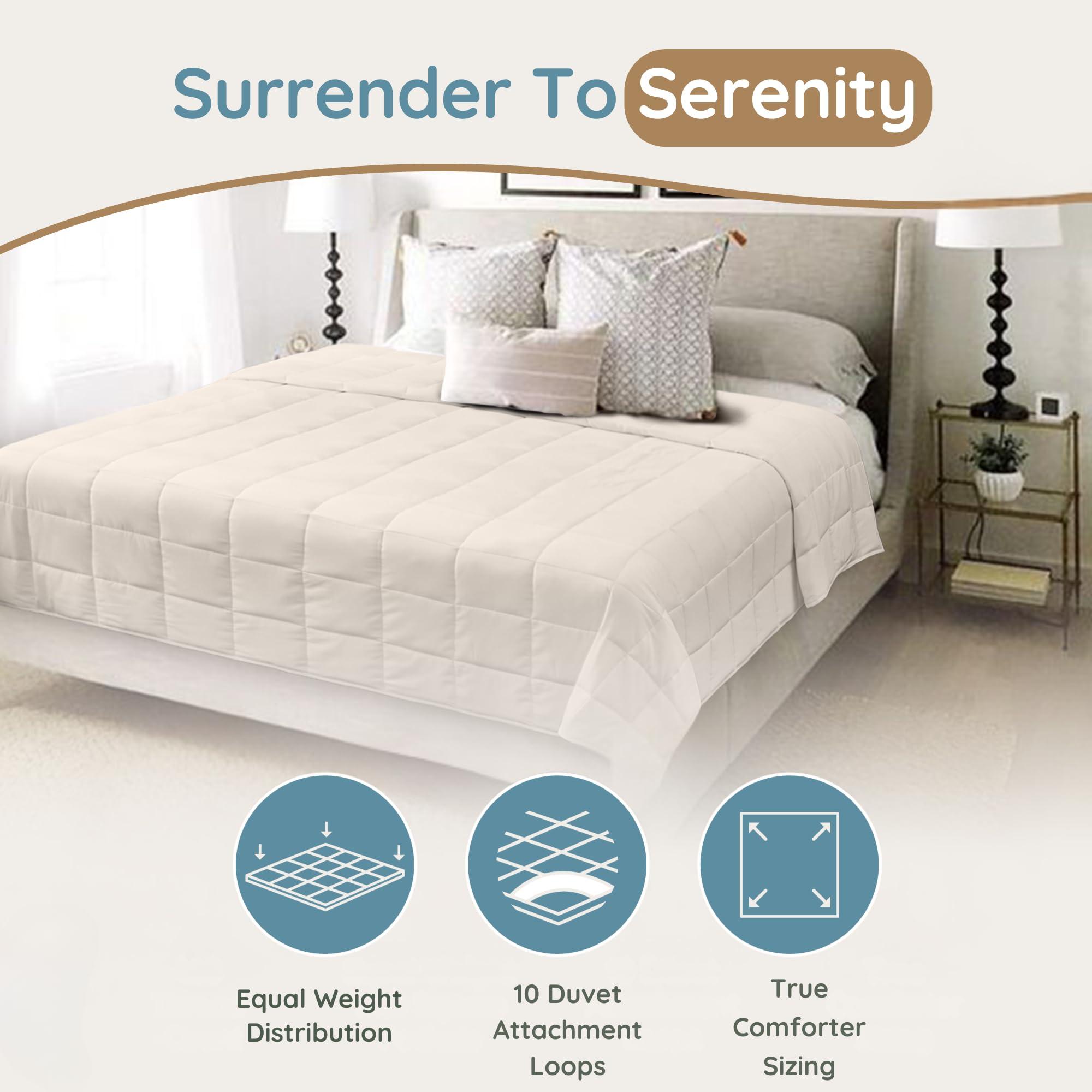 HomeSmart Products HomeSmart Products 30lbs Weighted Blanket King Size - Light Khaki Color - Ultra Soft Fabric - Beige Tan Taupe