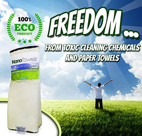 Nano Towels Nano Towels - The Amazing Eco Cloth That Cleans Virtually Any Surface with Only Water. No More Paper Towels Or Toxic Chemicals. 4-Pack (14x14, Vanilla)