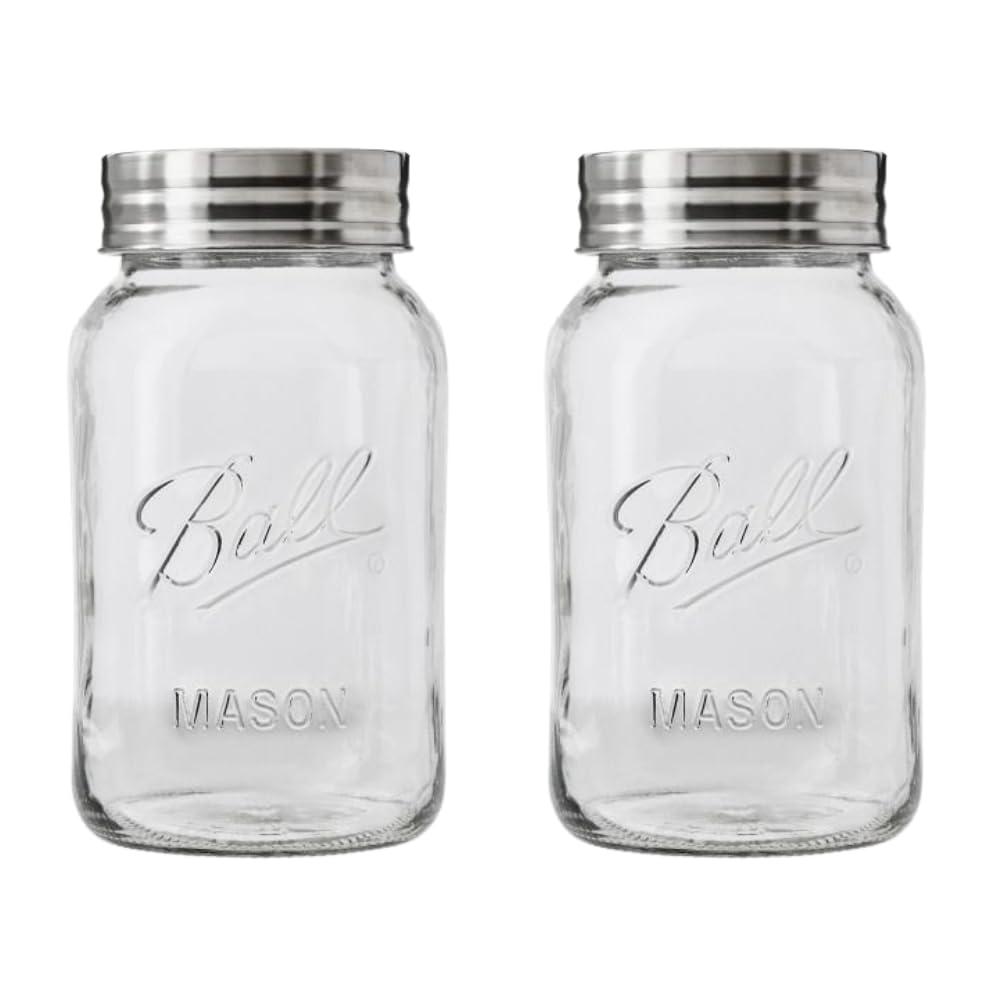 Ball Ball Regular Mouth 32-Ounces Mason Jar with Lids and Bands, Clear,(Pack Of 2)