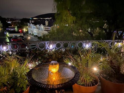 Brightech Brightech Ambience Pro Solar Powered Outdoor String Lights, 27 ft Commercial Grade Waterproof Patio Lights, 12 Edison Bulbs, Shatterproof LED String Lights for Outside, Porch - 1W Soft White