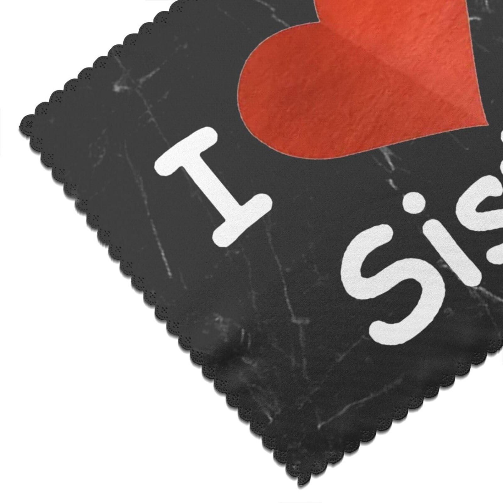 OKLRYNBV OKLRYNBV I Love My Sister Plate Mat 6-Piece Set 12x18 Inches, White