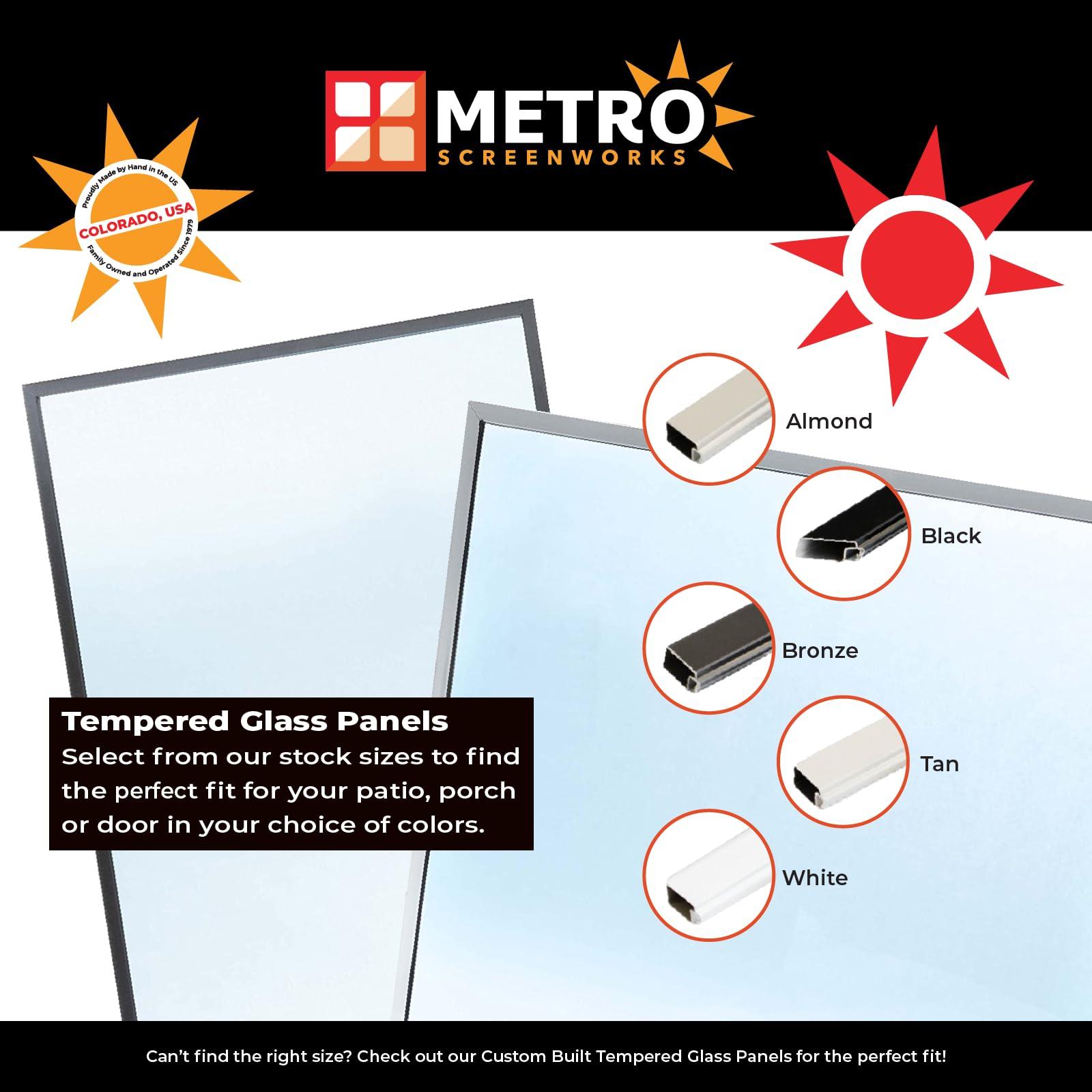 Metro Screenworks Metro Screenworks Framed Tempered Glass Panel for Porch & Patio Panels, Outdoor Enclosures, (32-3/4\" x 34-1/2\", Almond) Enclose Your Porch with Tempered Glass Panels - Glass Panel Replacement