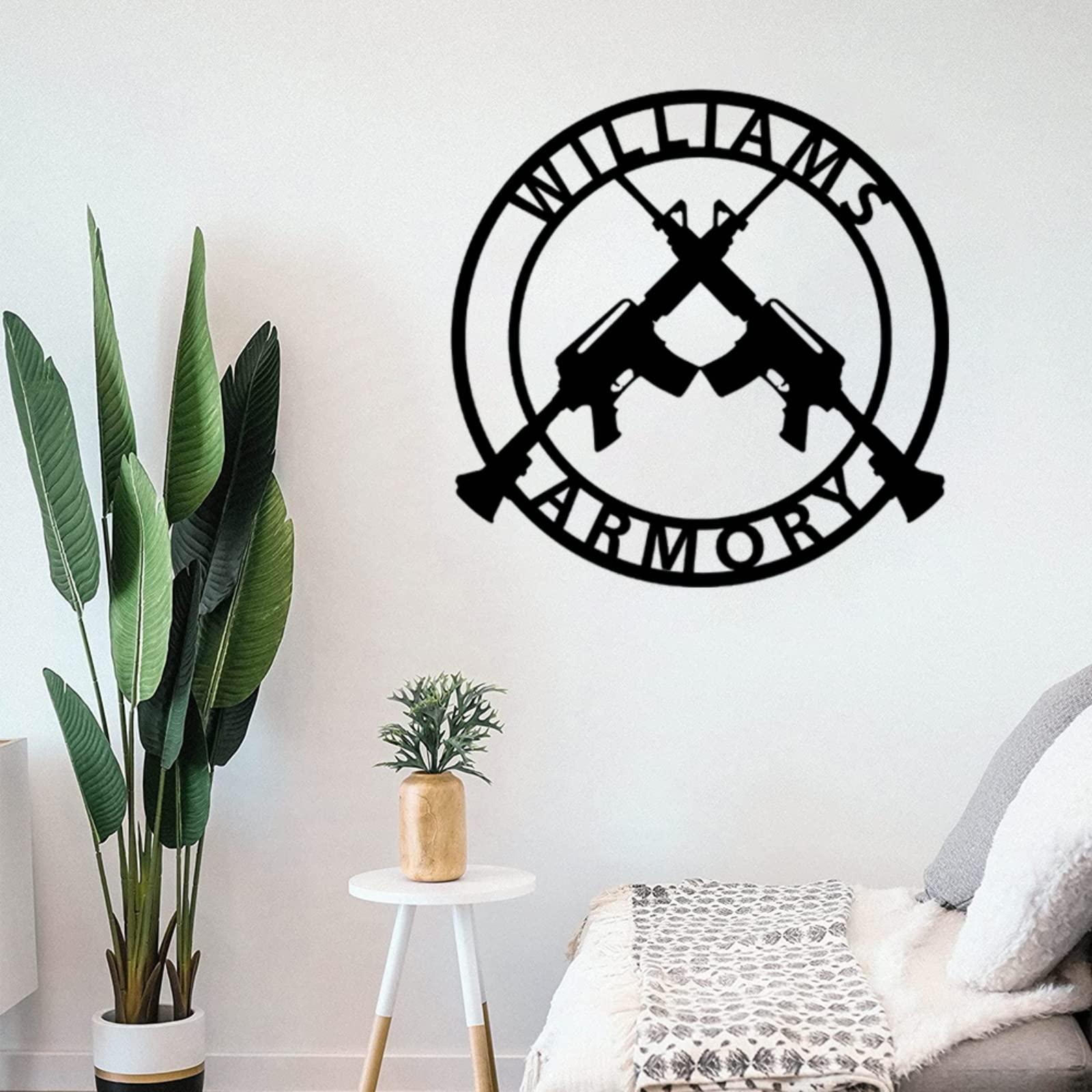 Nickleson Art Custom Gun Metal Wall Sign - Personalized Gun Metal Wall Art - Gun Metal Wall Decor- Gun Owner Gift - Custom Gun Sign - Home Decor