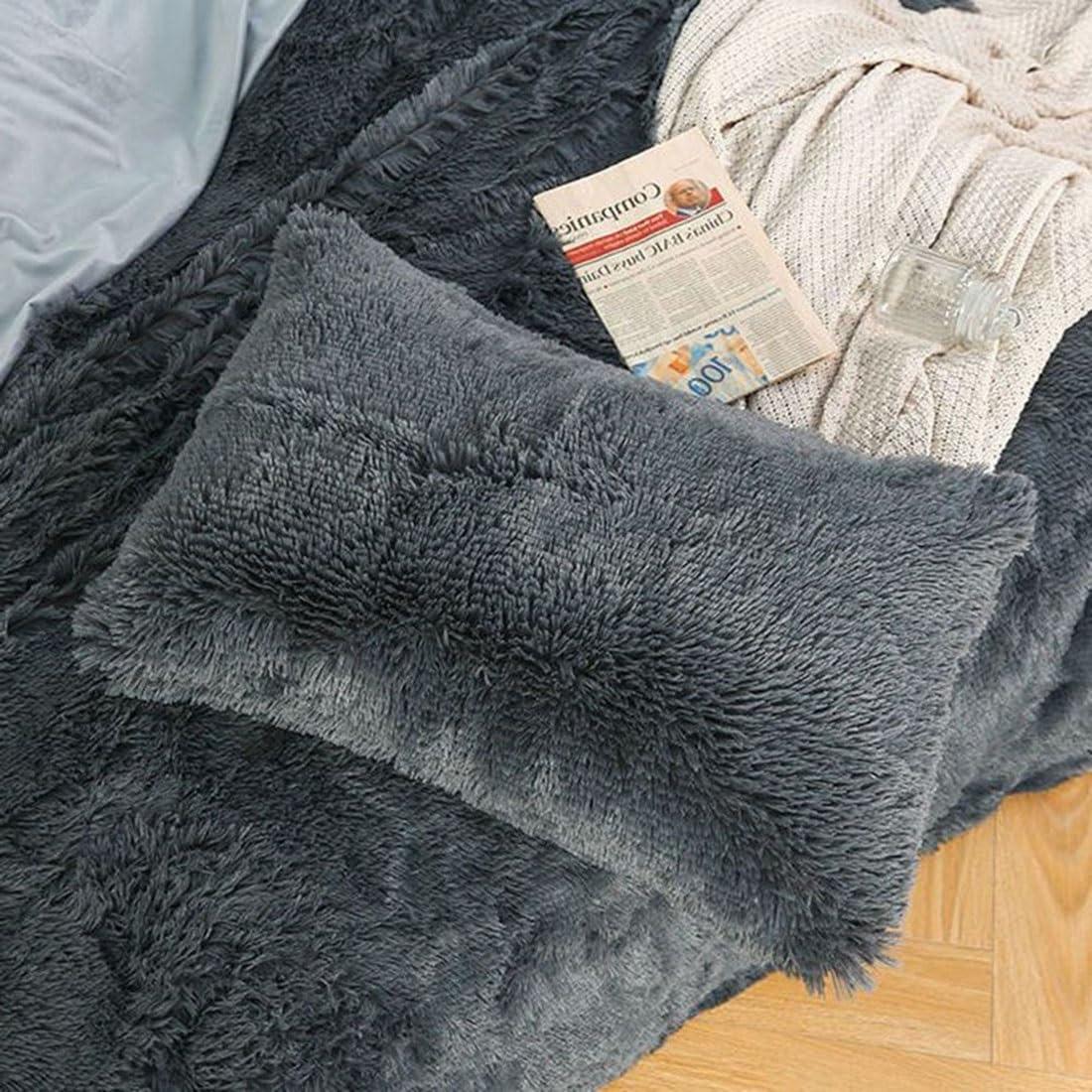 ZZDZW ZZDZW Pillowcases Standard Set of 2, 20x28 Inch Pillow Case 50x70 Cm with ZipperSuper Soft Plush Rectangle Decorative Cushion Covers for Pillows Sofa Couch Bed(Black)