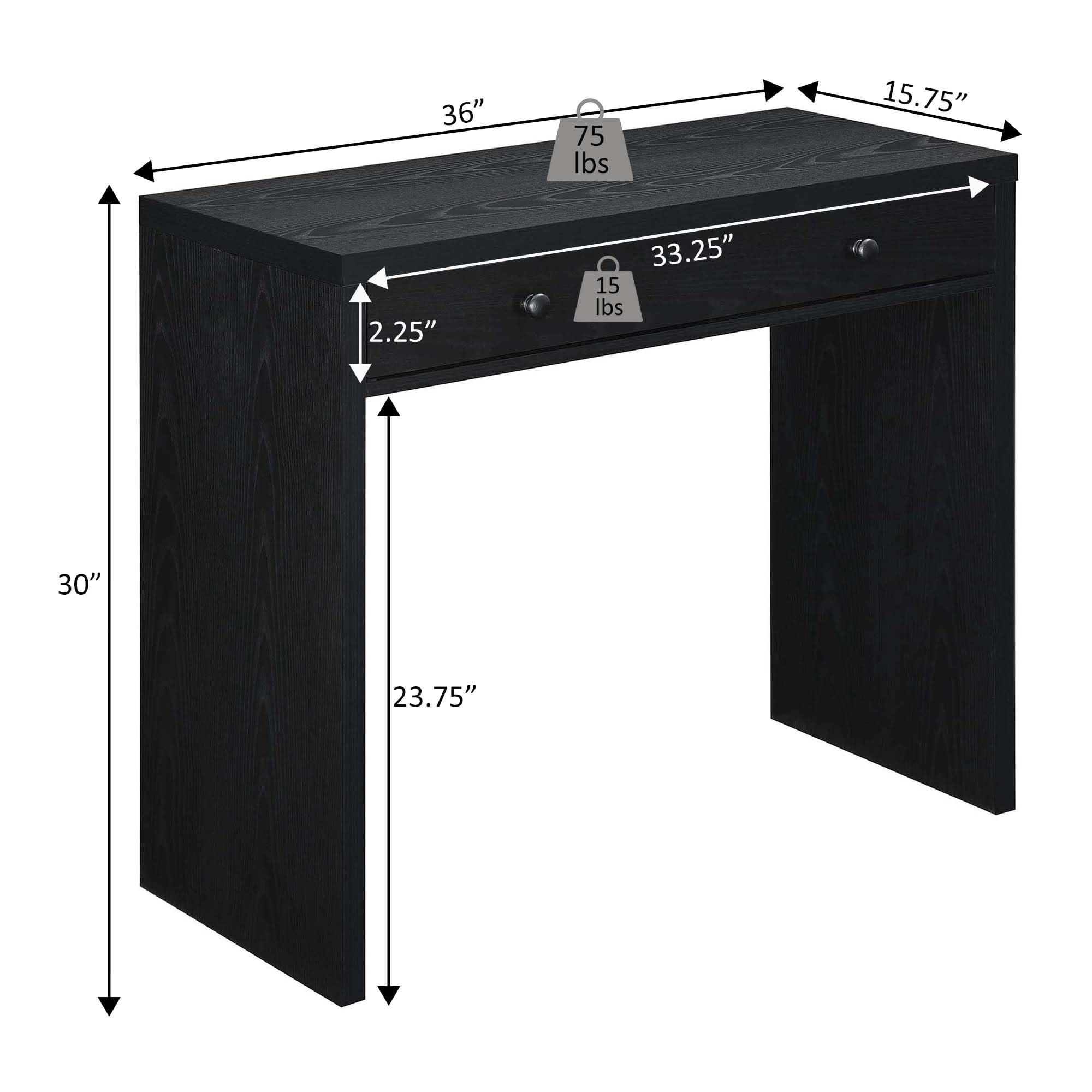 Convenience Concepts Convenience Concepts Northfield 1 Drawer 36 inch Desk, Black