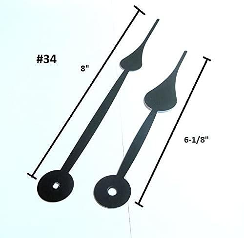 Clockparts High Torque (Silent Sweep) Clock Movement with Large 8" Spaded Hands (#34) Large Wall Clock Clock Parts High Torque Non Ticking
