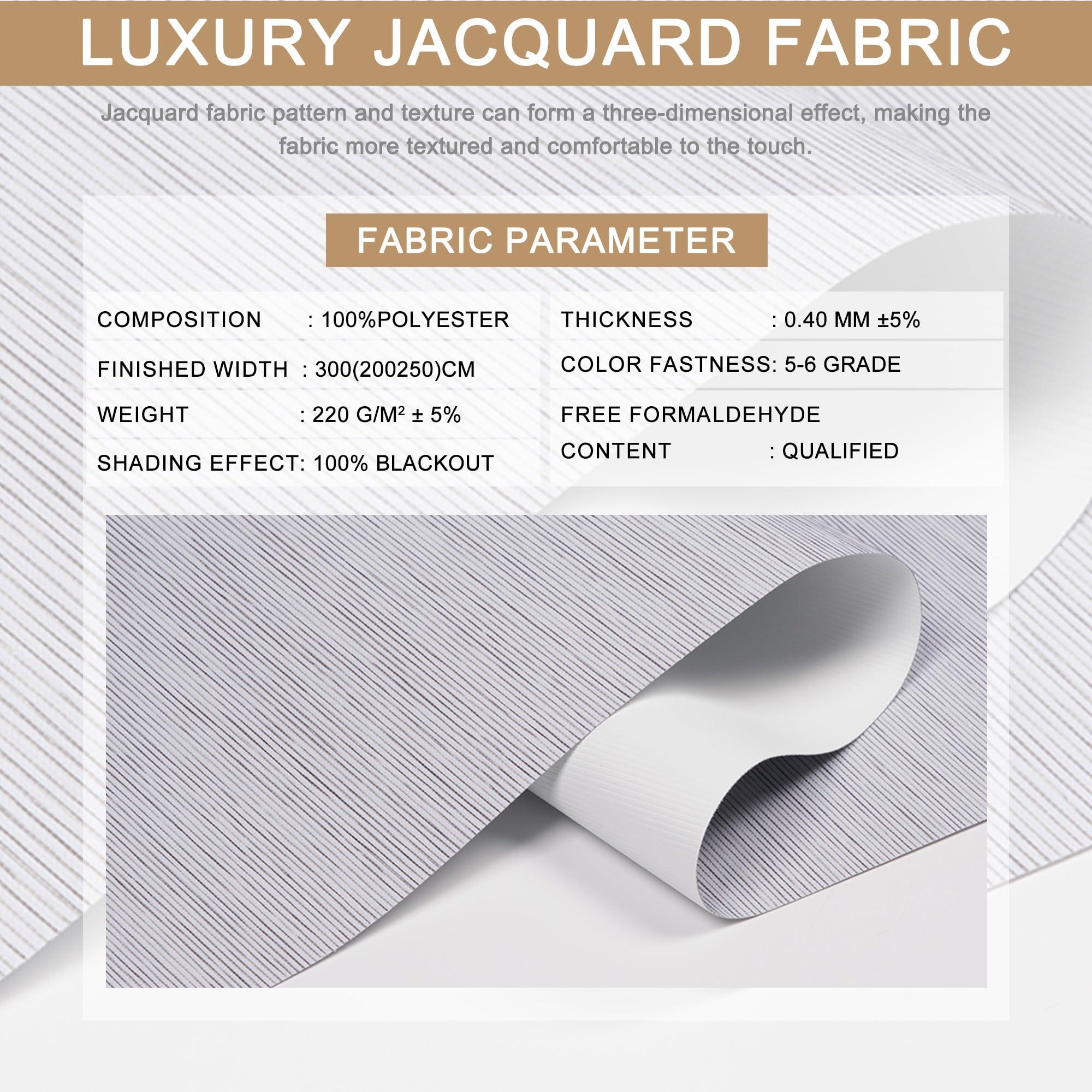 PQRSHADE PQRSHADE 100% Blackout Window Shades Pull Down for Indoor, Custom Room Darkening Striped Jacquard Fabric Roller Window up and Down Blinds with Thermal Insulated Easy to Install(30.5"W x 96"H)S-White