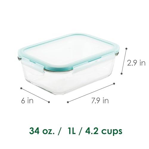 LOCK & LOCK LOCK & LOCK Purely Better Glass Food Storage Container with Lid, 4.23-cup, Clear