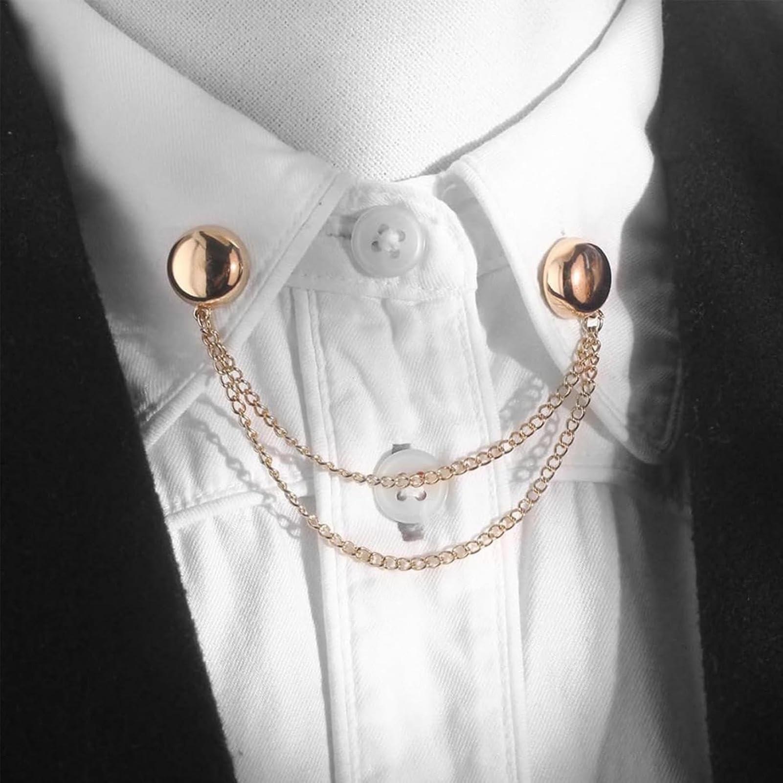 glylo Multi-Function Magnetic Clothing Clips, 4 Pack Hijab Magnets with Chain, Clothing Cinch Clips, T-Shirt Clips, Magnetic Shirt Accessories, for Cardigans, Skirts and Dresses