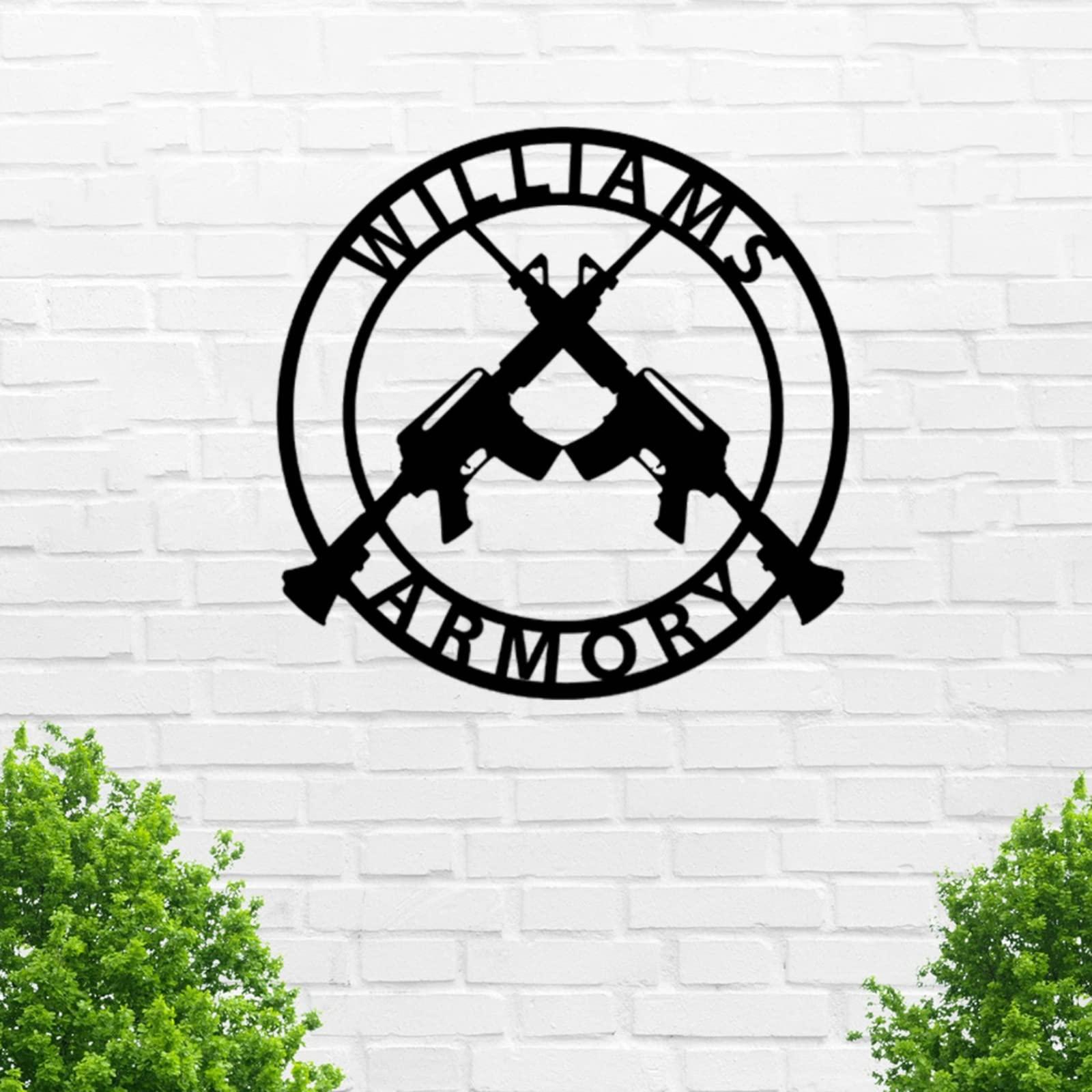 Nickleson Art Custom Gun Metal Wall Sign - Personalized Gun Metal Wall Art - Gun Metal Wall Decor- Gun Owner Gift - Custom Gun Sign - Home Decor