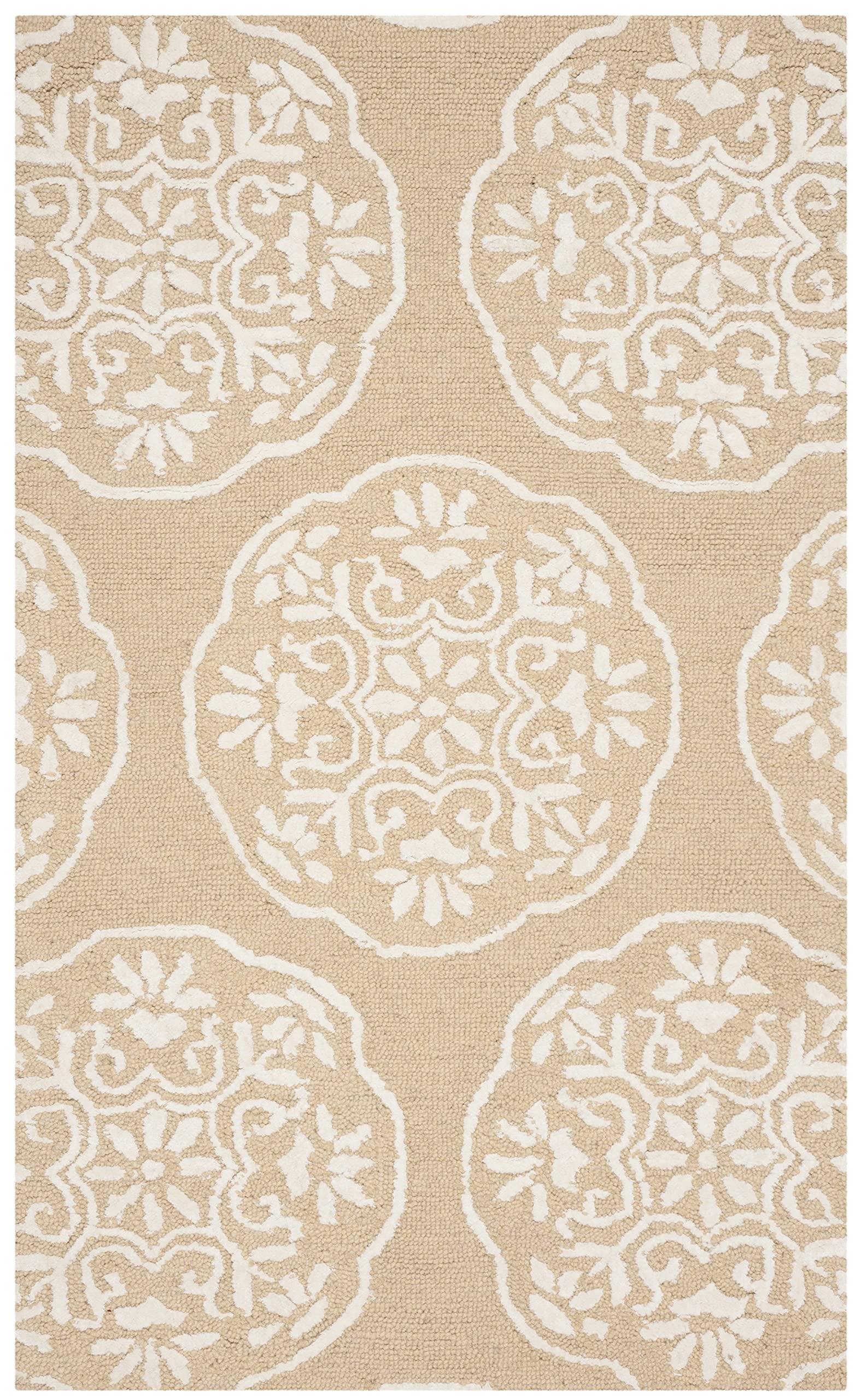 Safavieh SAFAVIEH Bella Collection 3\' x 5\' Beige/Ivory BEL711A Handmade Premium Wool Area Rug